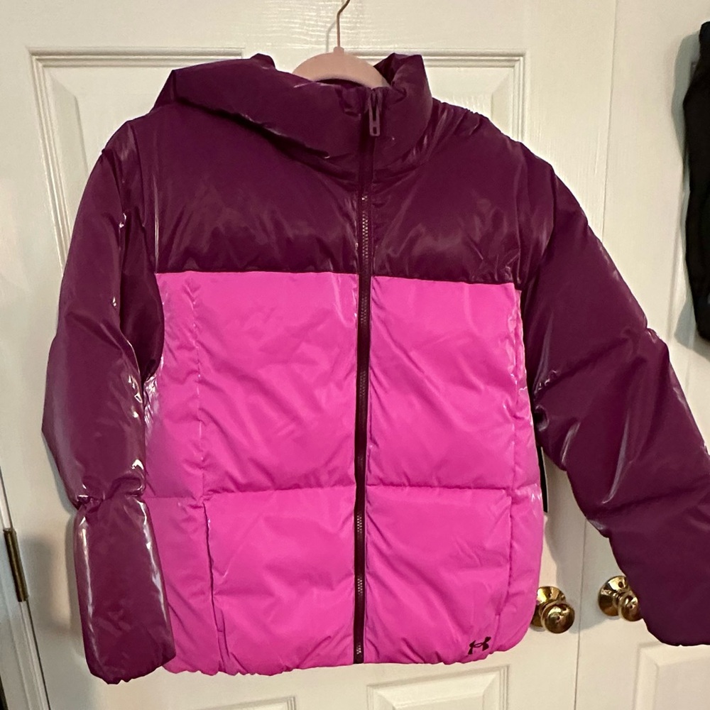 Under Armour Kids Puffer Jacket in Magenta and Plum
